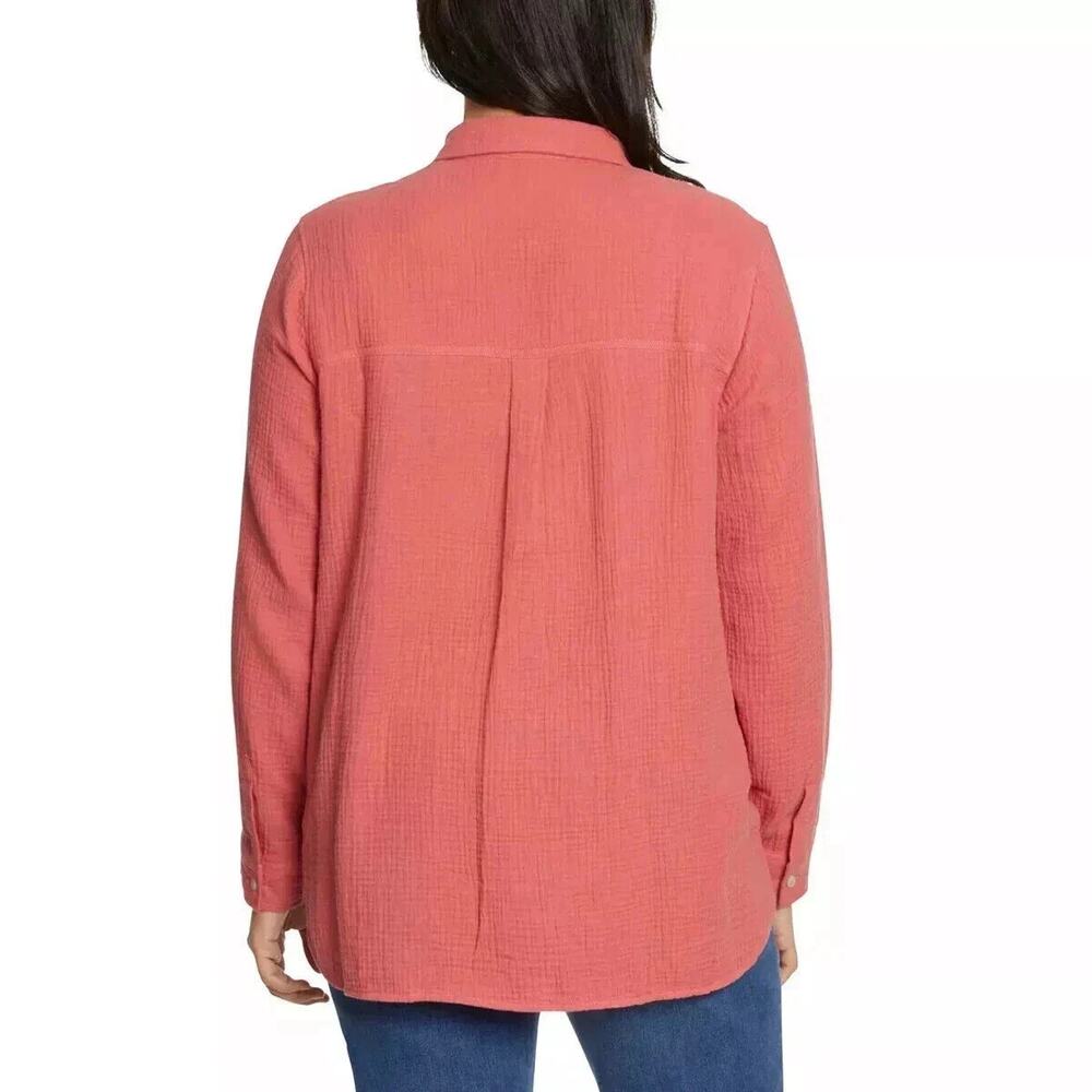 Jessica‎ Simpson Ladies' Gauze Button Front Shirt Red - Size XL - Picture 4 of 4